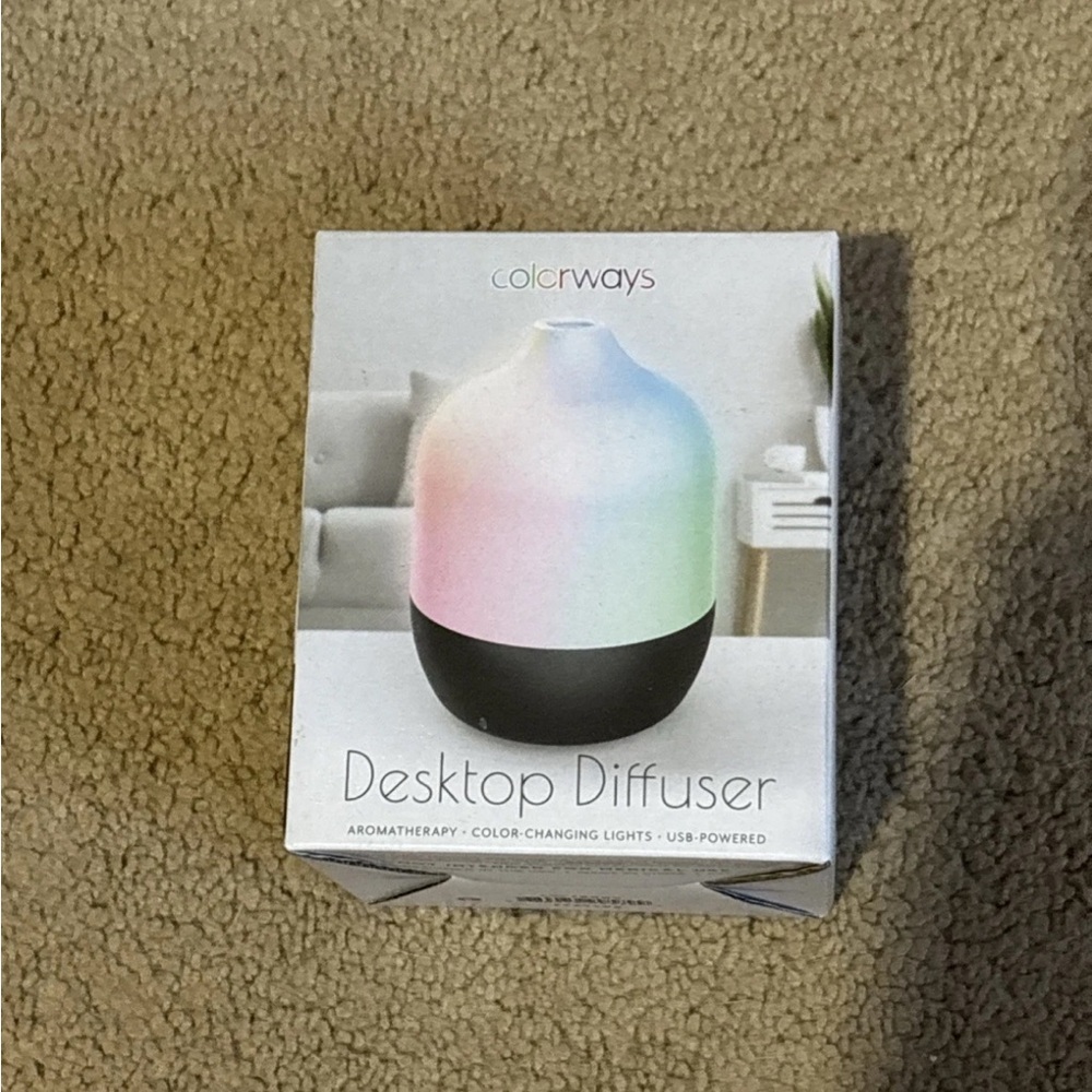 Compact Desktop Diffuser Aromatherapy Color-Changing LED Lights USB Powdered